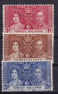 VIRGIN ISLANDS 1937 - Canceled - Sc# 73-75 - Iles Vièrges Britanniques