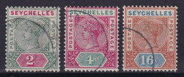SEYCHELLES 1890 - Canceled - Sc# 1, 4, 12 - Seychelles (...-1976)