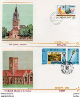 2V11Mo   Lot De 2 Enveloppes Finland Et Jersey 1983 Cathedral And Church - Sonstige & Ohne Zuordnung