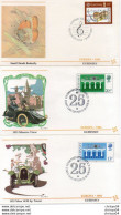 2V11Mo   Lot De 3 Enveloppes Guernsey 1984 Automobile Mors Tourer Et Minerva Tricar 1985 Butterfly - 1981-1990 Decimal Issues