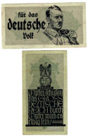 Two WW2 Germany Nazi Propaganda FORGERY Overprint On Genuine 1000 Mark 1923 Banknote VF- - Altri & Non Classificati