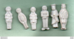 Lot N°9 De 6 Féves Anciennes Porcelaine Biscuit Mate Et Brillante Personnages Debouts - Antiguos