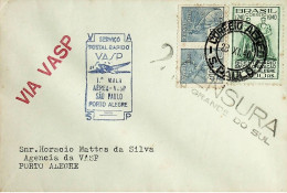 1940 Brasil / Brazil VASP 1.º Voo Postal / First Postal Flight São Paulo - Porto Alegre - Luchtpost