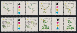 Botswana Flowering Plants 4v Gutter Pairs Traffic Lights 1988 MNH SG#665-668 - Botswana (1966-...)