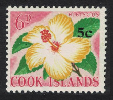 Cook Is. Hibiscus Ovpt 5c On 6d 1967 MNH SG#211 - Islas Cook