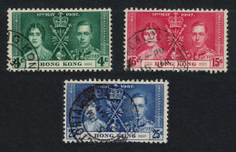 Hong Kong Coronation 3v 1937 Canc SG#137-139 MI#136-138 Sc#151-153 - Used Stamps