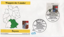 Germany Deutschland 1992 FDC Wappen Der Lander, Bayern, Canceled In Berlin - 1991-2000