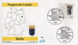 Germany Deutschland 1992 FDC Wappen Der Lander, Berlin, Canceled In Berlin - 1991-2000