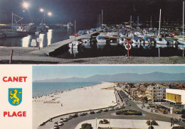 CANET-PLAGE  --1978-- Aspects Du Port Et De La Plage (2 Vues)...blason--cachet  CANET PPAL -66 - Canet En Roussillon