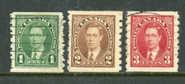 Canada USED 1937 King George Vl Coil Stamps - Gebruikt