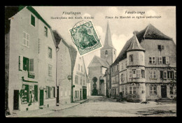 57 - FENETRANGE - FINSTINGEN - PLACE DU MARCHE ET EGLISE CATHOLIQUE - Fénétrange