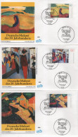 Germany Deutschland 1992 FDC Deutsche Malerei, August Macke, Franz Marc Wassily Kandinsky, Canceled In Berlin - 1991-2000