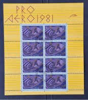 Suisse  1981 PA48 En Feuille De 8 Ob TB Cote 24€ - Used Stamps