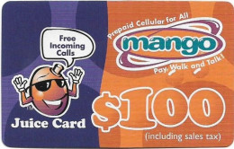 Zimbabwe - Telecel Mango - Mango Juice Card (Small Text), Exp.09.04.2002, GSM Refill 100$, Used - Zimbabwe