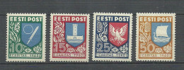 Estland Estonia Estonie 1940 CARITAS Michel 152 - 155 MNH/MH - Estland