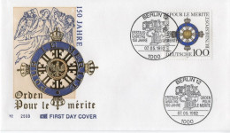 Germany Deutschland 1992 FDC 150 Jahre Orden Pour Le Merite, Medal For Merite, Canceled In Berlin - 1991-2000