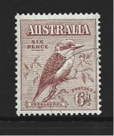 Australia 1932 6d Kookaburra Bird CTO With Full Unhinged OG - Usados