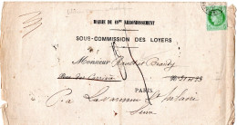 L74995 - Frankreich - 1872 - 5c Ceres EF A FaltBf PARIS -> LAVARENNE, Kl Randmgl - 1871-1875 Ceres