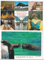 GRANVILLE --- Aquarium Du Roc -- Lot De 2 Cartes ( Otaries , Papillons ) - Granville
