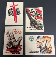 4 Color Small-Size WW2 Germany Nazi Propaganda FORGERY Overprint On Genuine 50k Mark 1923 Banknote EF - Other & Unclassified