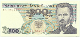 POLAND - 200 Zlotych - 1988 - Pick 144.c - Unc. - Série EL - Narodowy Bank Polski - Poland