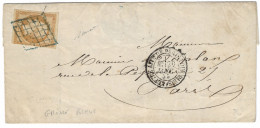 0013. LSC N°13 Ty. I Bistre-Brun - Càd Affie De Paris Pour Paris (SEINE) - GRILLE BLEUE (Signée) - 1855 - 1849-1876: Classic Period