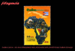 CUBA MINT. 2014-26 50 ANIVERSARIO DE LAS RELACIONES DIPLOMÁTICAS CUBA-CONGO - Nuevos