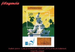 CUBA MINT. 2014-47 SIETE MARAVILLAS DE LA FILATELIA CUBANA. HOJA BLOQUE - Neufs