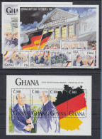 Ghana 1992 Deutsche Einheit Mi.-Nr. 1641-44 Und Blocks 188-190 Kpl. ** / MNH - Ghana (1957-...)