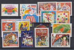 2002 EUROPA Zirkus Lot Insgesamt 15 Werte ** - Zirkus