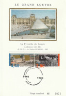 " 200 ANS DE LA CREATION DU MUSEE DU LOUVRE " Sur Carte Maximum Sur Soie De 1993. N° YT 2851 2852. CM - Autres & Non Classés