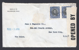 1918  Air Letter To USA British Censor Tape - Chile