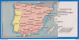 Linares Jaén Lubrificantes Dobón Map Card With Distances Cáceres Badajoz Murcia Teruel Santander Burgos Cuenca, Etc - Jaén