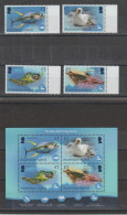 2021 Ascension Fauna Bird Fish Turtle Shrimp Blue Belt Program Full Set Of 4 And Mini Sheet Of 4 MNH - Ascension