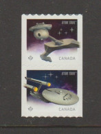 2017 Canada Star Trek Enterprise And Klingon Ship Pair From Roll MNH - Nuovi