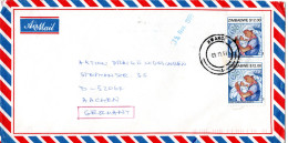 L75025 - Simbabwe - 1922 - 2@$12 Weihnachten A LpBf HWANGE -> Deutschland - Zimbabwe (1980-...)