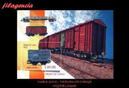 CUBA MINT. 2015-08 TRENES DE CARGA. HOJA BLOQUE - Ungebraucht