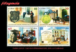 CUBA MINT. 2015-15 160 AÑOS DEL PRIMER SELLO CUBANO. BLOQUE DE CUATRO - Ungebraucht