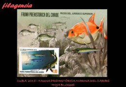 CUBA MINT. 2015-17 FAUNA PREHISTÓRICA MARINA DEL CARIBE. HOJA BLOQUE - Unused Stamps