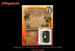 CUBA MINT. 2015-27 HISTORIA DE LA TELEFONÍA EN CUBA. HOJA BLOQUE - Unused Stamps