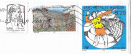 SAINT PIERRE ET MIQUELON LETTRE AVEC TIMBRES LE VOLLEY, LA SALINE, MARIANNE DE FRANCE, FLAMME LA POSTE 2021, A VOIR - Lettres & Documents