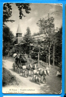 Y124, St. Cergue Sur Nyon, Calèche, Attelage, Chevaux, Chapelle Catholique, O. Durgnat,  Circulée 1912 Timbre Décollé - Saint-Cergue