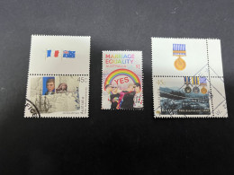 (STAMPS 18-2-2024) Australia (postally Used) 3 "scarce Stamps  (2 With TAB + 1 GAY Rainbow  Stamp) - Usados