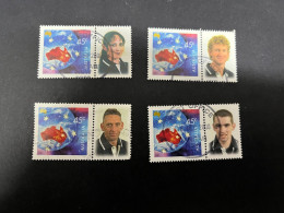 (STAMPS 18-2-2024) Australia (lightly Postally Used) 4 X Personalised Stamp (Sydney Olympic Games 2000) - Gebruikt