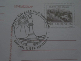 D201025  Hungary  Postal Stationery  Pécs Brewery -  1999 Budapest  Chess Festival - Schach Echecs - Echecs