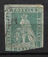 ITALIE Toscane Ca.1857: Le Y&T 13 Obl., Coin SE Touché - Toscane