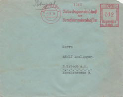 Deutsches Reich Brief Mit Freistempel Stuttgart 1936 Arbeitsgemeinschaft Der Berufskrankenkassen - Maschinenstempel (EMA)