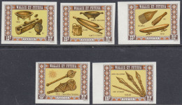 Wallis And Futuna 1977 - Handicrafts: Wood Carvings - Set Of 5 Imperforate Stamps - Mi 286-290 ** MNH - Ongetande, Proeven & Plaatfouten