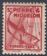 St. Pierre And Miquelon 1938 - Postage Due: Atlantic Cod (fish) - Mi P 39 ** MNH [1823] - Impuestos
