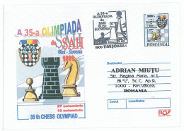 IP 2002 - 0100a CHESS - Slovenia Chess OLYMPIAD, Romania - Stationery + Special Cancellation - Used - 2002 - Echecs